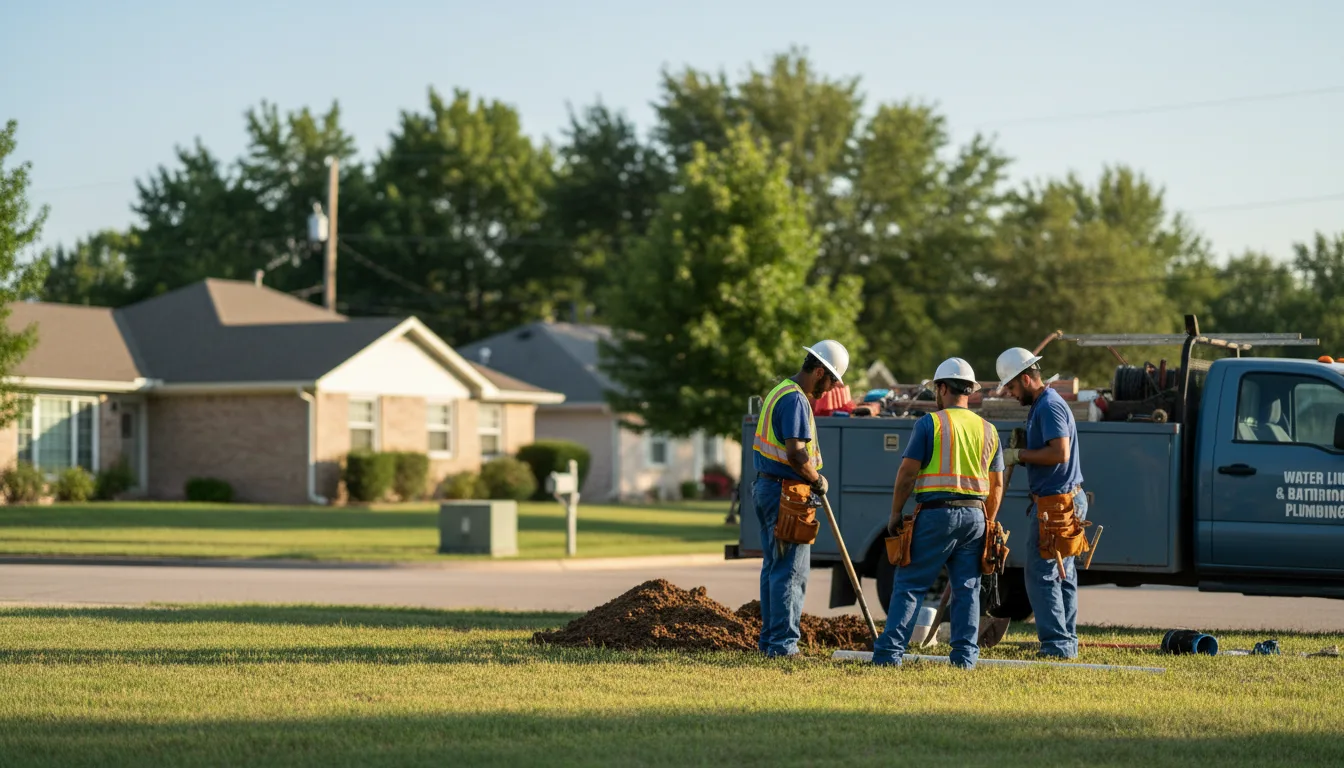 Residential water line and bathroom plumbing service in Utopia, TX